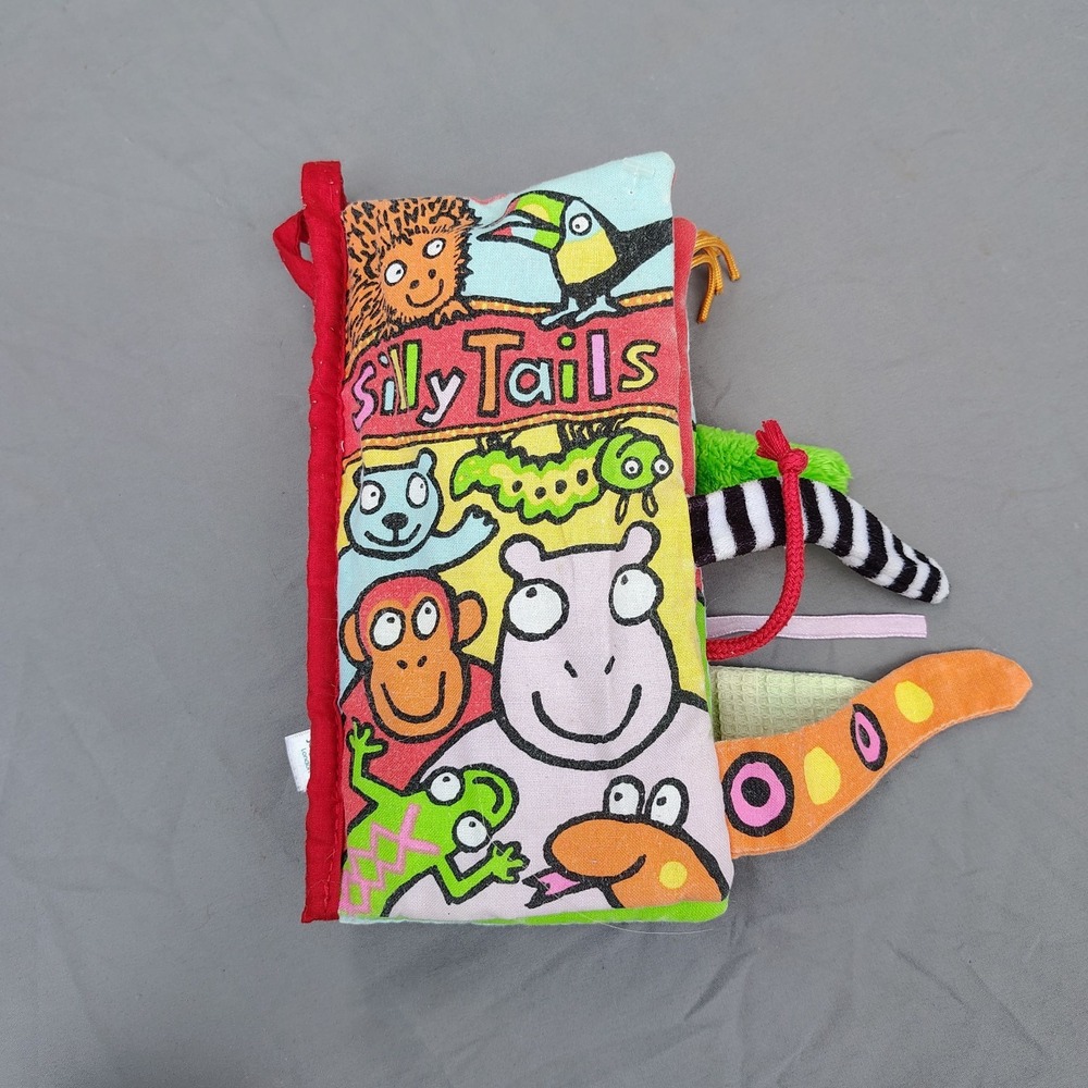 Jellycat London Silly Tails Soft Cloth Book  Anne Wilkinson Crinkle Sound